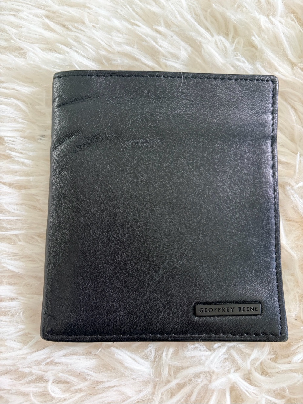 Geoffrey Beene Black Leather Men's Bifold Card Holder